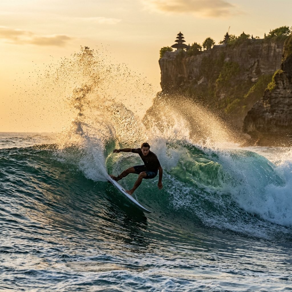 Surfer at Bingin Beach