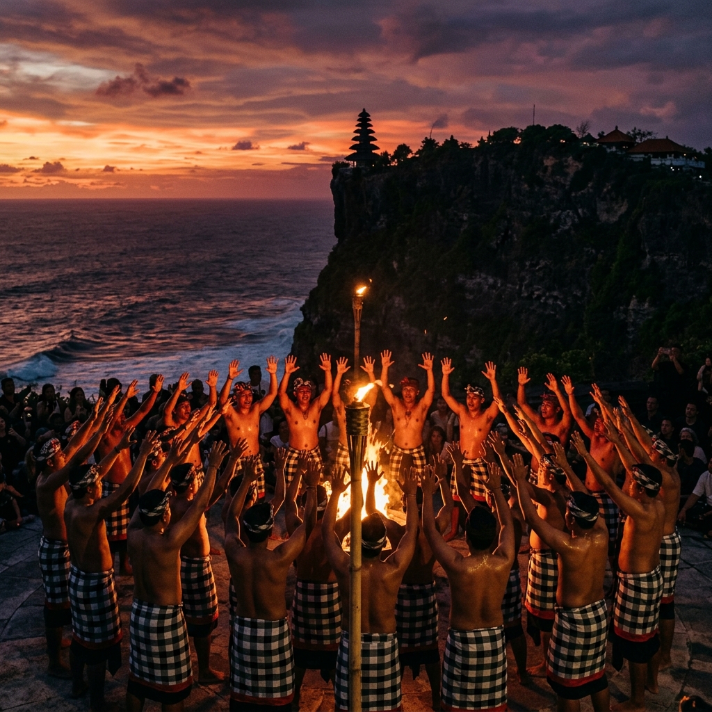 Uluwatu temple at sunset