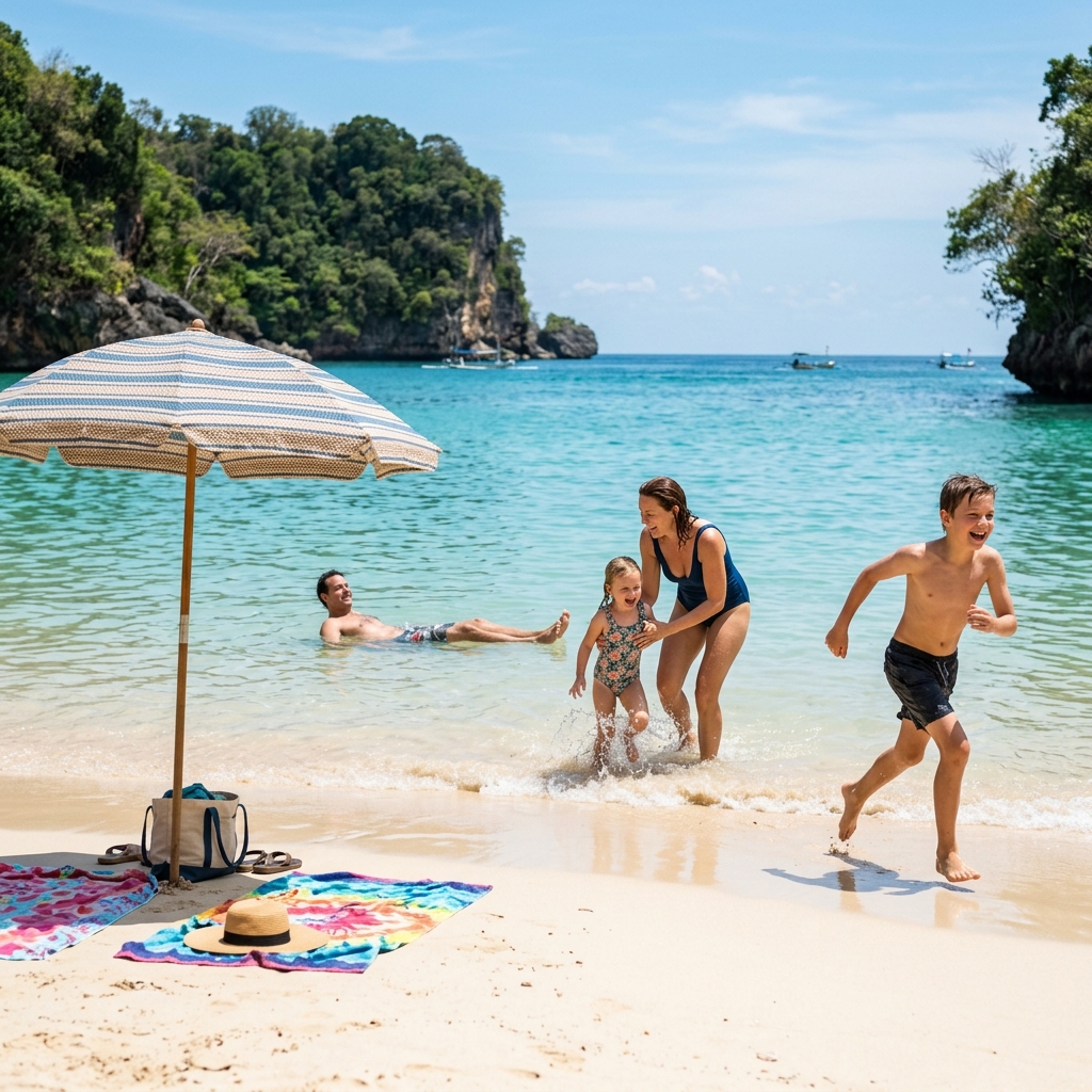 Toddler on a Balinese beach