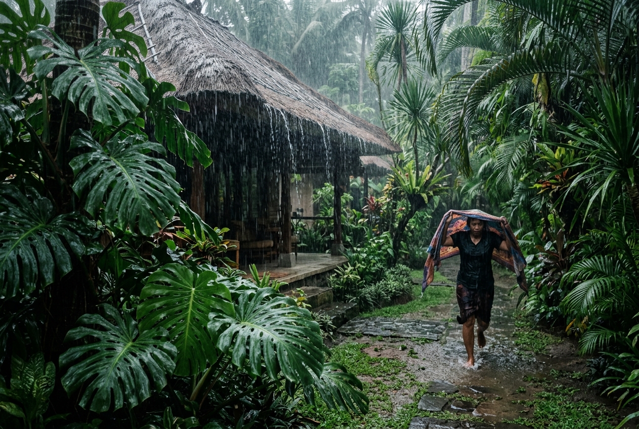 Tropical rain in Bali